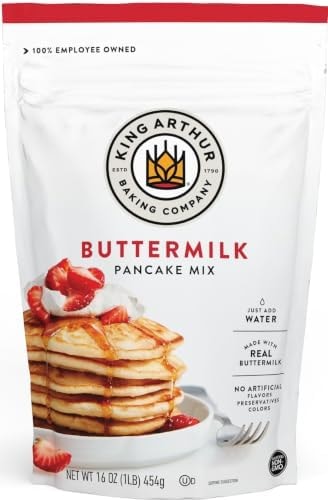 King Arthur Buttermilk Pancake Mix Just Add Water, Sourced Non-GMO, Certified Kosher, 16 Oz