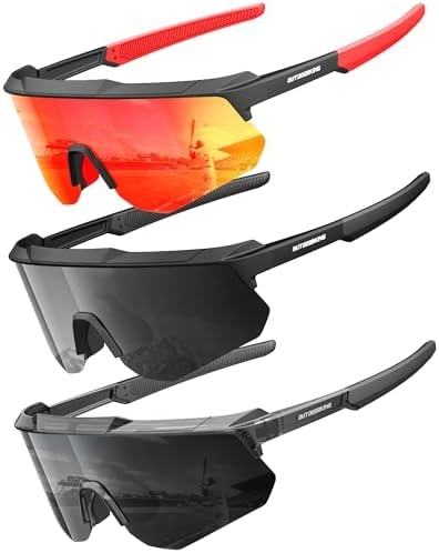 QALLY Polarized Sport Sunglasses Men Women Bike Sunglasses for Men Cycling UV Protection Baseball Running 3 Packs