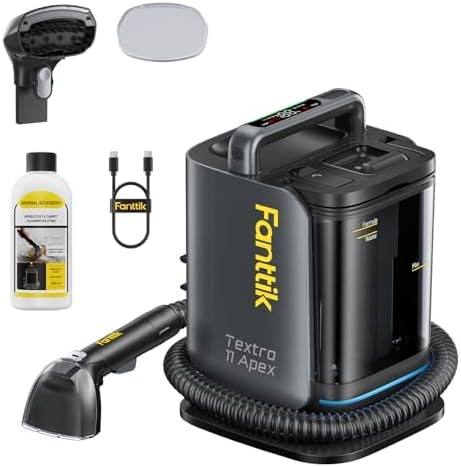 Fanttik Textra 11 Apex Cordless Carpet and Upholstery Cleaner, Self-Cleaning Tool, 150W Brushless Motor, 2 Cleaning Modes, Light-Duty Portable Spot Cleaner for Car, RV Interiors, Sofas, Area Rugs