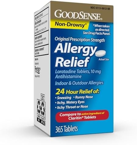 GoodSense Loratadine 10 mg Allergy Relief Tablets, 365 Count