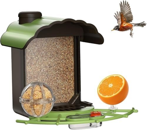 Centvicam Wild Bird Feeder for Outdoors: Bird Feeder with 4 in 1 Food Tray