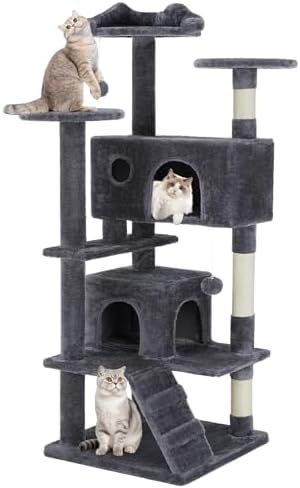 DUMOS 54 Inch Cat Tree Tower with Scratching Posts, Indoor Use