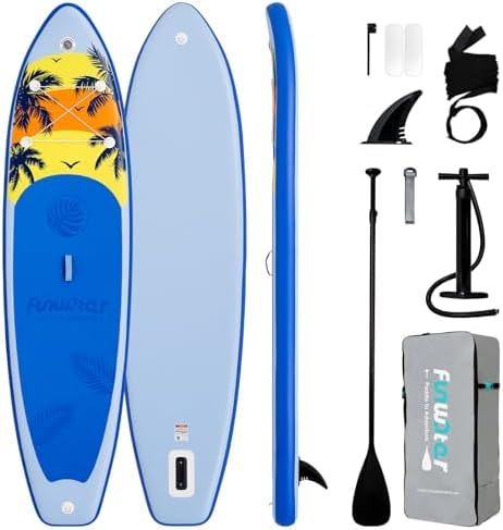 Funwater Inflatable Stand Up Paddle Board - Premium SUP Board for All Skill Levels, Non-Slip Deck, Lightweight & Portable, Includes Paddle, Pump, Travel Bag