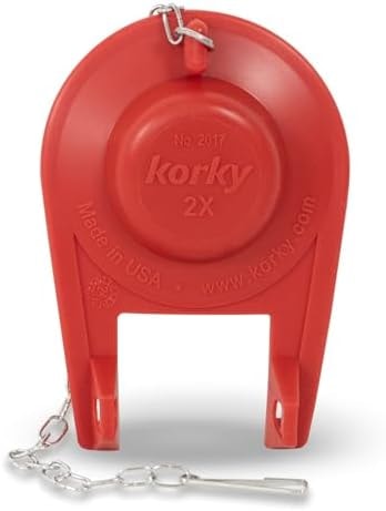 Korky 2017BP Standard 2-Inch 2X Ultra High Performance Universal Long Lasting Rubber-Easy to Install-Made in USA Toilet Flapper, 1 Count (Pack of 1), Red