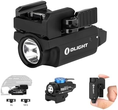 OLIGHT PL-Mini 2 Valkyrie Compact Weaponlight, 600 Lumens Tactical Flashlight with Magnetic USB Rechargeable Built-in Battery and Adjustable Rail Mount, Fits GL and 1913 Picatinny Rails