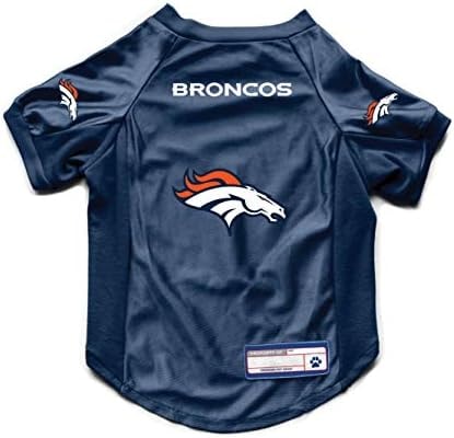 Littlearth NFL Denver Broncos Stretch Pet Jersey, Team Color, X-Small