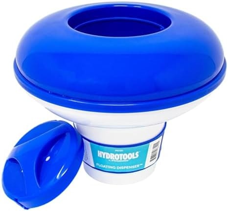 Swimline HYDROTOOLS BY SWIMLINE 8720 Extra Large Capacity Pool & Spa Chemical Dispenser | Compatible With Bromine & Chlorine Supports 1-3’’ Tablets | Adjustable Control Ring For Customizable Flow Rate