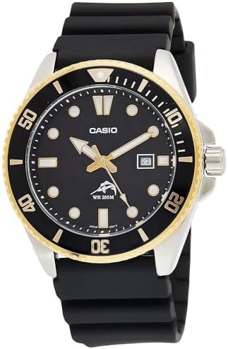 Casio MDV-106G Series | Duro Diver-Style Watch | 200M Water Resistant | Stainless Steel Case | Unidirectional Bezel | Screw-Lock Crown | Date Display