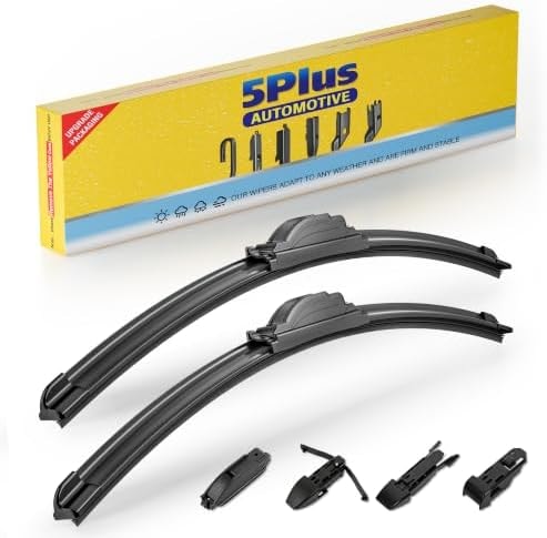 5 PLUS 22" and 22" Windshield Wipers Blades 2 Pack,All-Weather Performance
