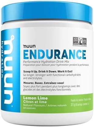 Nuun Hydration Endurance Powder Lemon Lime, Non-GMO & Vegan, 16 Servings