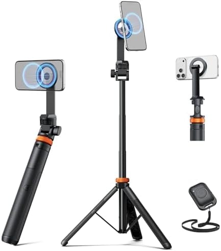 EUCOS 62" Magnetic Phone Tripod for iPhone, Selfie Stick Tripod with Remote