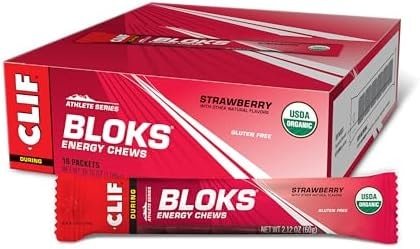 CLIF BLOKS Energy Chews, Strawberry Flavor, 18 Packs