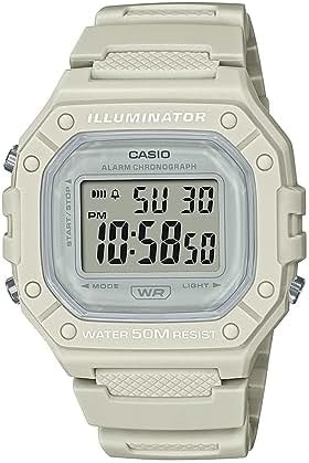 Casio Illuminator Alarm Chronograph Digital Sport Watch (Model W218HC-8A2V) (Light Gray)