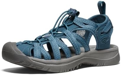 KEEN Women's Whisper Closed Toe Durable Comfortable Easy On Washable Adventure Sandals,Smoke Blue,6.5