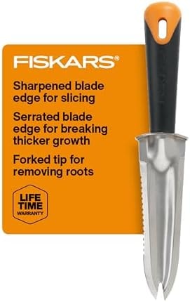 Fiskars Steel Garden Knife, Multi-Purpose Weed Puller Gardening & Yard Tool