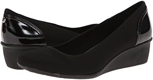 Anne Klein Women's Wisher Closed Toe Comfortable Slip-On Business Casual Pump Wedge, Black, 5.5 W