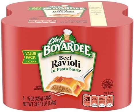 Chef Boyardee Beef Ravioli, 15 oz, 4 Pack