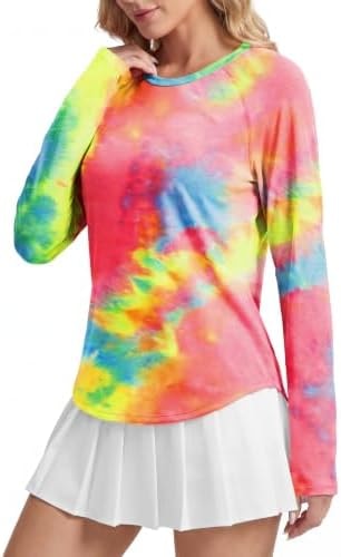 Alaroo Long Sleeve Sun Shirts for Women Workout Tops Pink Print L