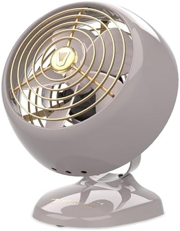 Vornado VFAN™ Mini Classic Vintage Metal Desk Fan, 2-Speed, Adjustable Tilt, Personal Air Circulator for Bedroom, Office, Dorm Room, Portable Quiet, Driftwood