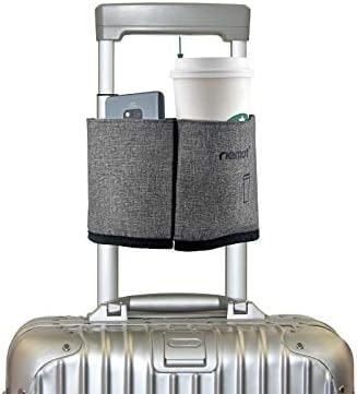 riemot Luggage Travel Cup Holder Free Hand Suitcase Drink Carrier Grey