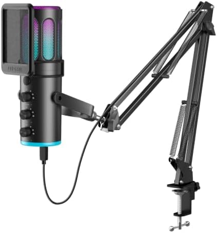 PUPGSIS Gaming Microphone for PC, USB Condenser Mic for Phone/Mac and PS4/5