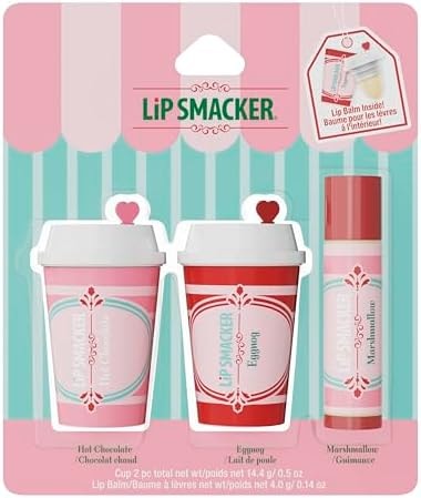 Lip Smacker Holiday Café Balm Trio, Moisturizing Lip Balm Set with Festive Flavors, Collectible Frappe Cup Design, Perfect Holiday Gift for Kids & Lip Balm Lovers