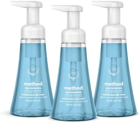 method Foaming Hand Wash, Sea Minerals - Leaves Hands Feeling Soft & Clean, for Bathroom & Kitchen, Marine & Lemon Notes, 10 fl oz, 3 pack