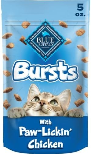 Blue Buffalo Bursts Paw-Lickin' Chicken Crunchy & Creamy Cat Treats, Great for Training, Made with Real Chicken, Natural Cat Treats Enhanced with Vitamins, Minerals & Other Nutrients, 5 oz.
