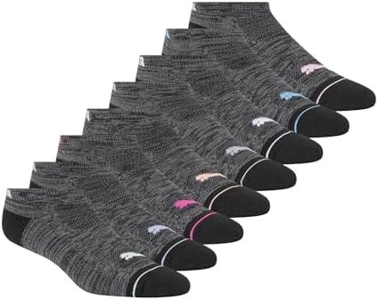 PUMA Womens 8 Pack Low Cut Socks, black, 9-11