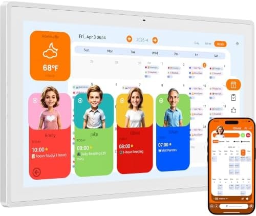 15.6'' Digital Calendar Wall Touch Screen, No Subscription Family Planner