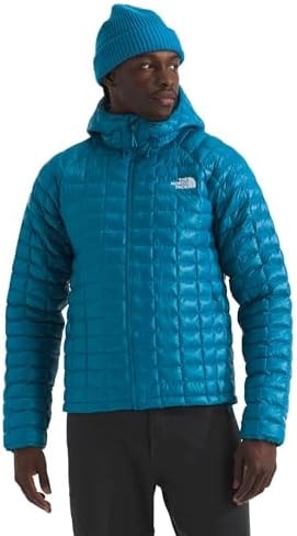 The North Face Men's ThermoBall Hooded Jacket - Wind & Water Resistant, Lightweight Insulation, Secure Zip Pockets, Dusk Blue, Medium