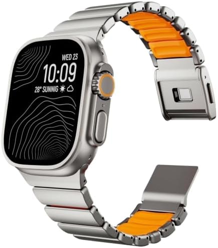 KADES Grade 2 Titanium Silicone Magnetic Band for Apple Watch Ultra 4 3 2 1