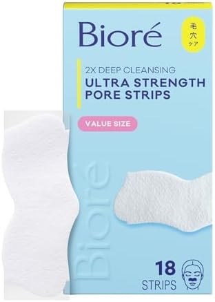 Biore Witch Hazel Ultra Strength Blackhead Remover Pore Strips, 18 ct