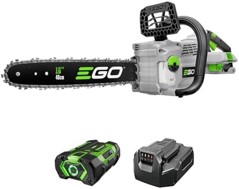 EGO POWER+ Chain Saw, 16” Battery Powered Chainsaw, Electric Cordless, Includes 56V 2.5Ah Battery and Charger – CS1611