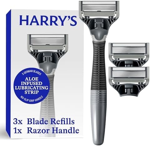 Harry's Original Shaving Kit for Men - Razor Handle, 3 Razor Blade Refills