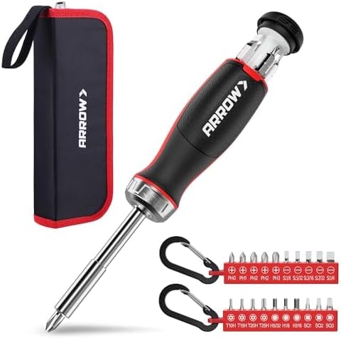 ARROW Ratchet Screwdriver Set, 27-IN-1 Multi Bit Ratcheting Screwdriver