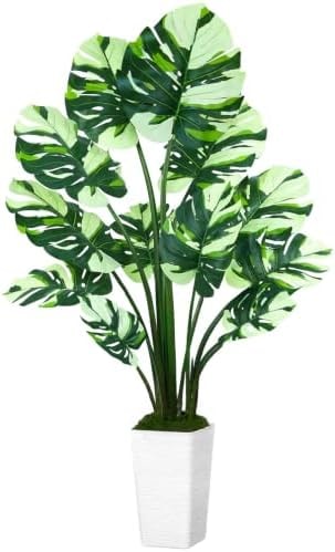 UPBUD 64'' Artificial Monstera Deliciosa Plant, Fake Swiss Cheese Tree