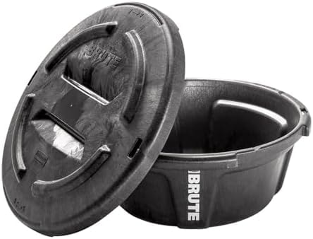 Rubbermaid Commercial Products BRUTE 6-Gallon Feed Storage Container with Rodent-Proof EDGELOCK Lid, RigidCell Construction, Stackable & Nestable, Made in USA