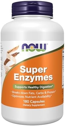 NOW Foods Supplements, Super Enzymes, Formulated with Bromelain, Ox Bile, Pancreatin and Papain,180 Capsules