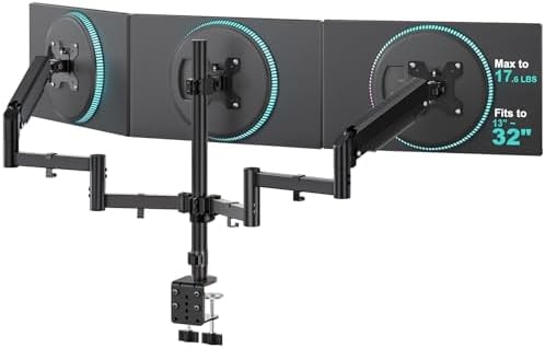 WALI Triple Monitor Mount for 13-32 inch Screens, up to 17.6 lbs per Arm
