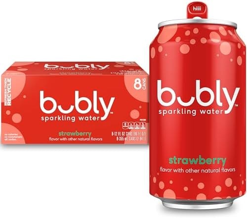 bubly Sparkling Water, Strawberry, 12 Fl Oz Cans (8 Pack)