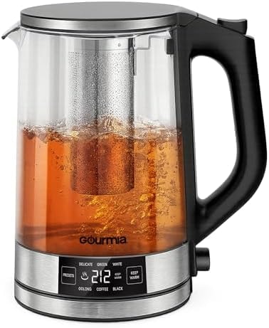 Gourmia Electric Glass Kettle - 1.7L Capacity, Digital Display, Black