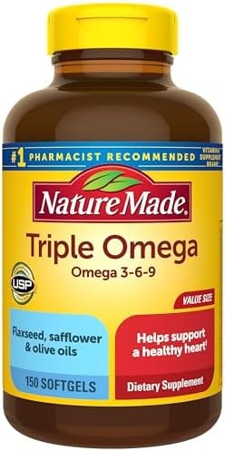 Nature Made Triple Omega 3 6 9 Supplements, 150 Softgels