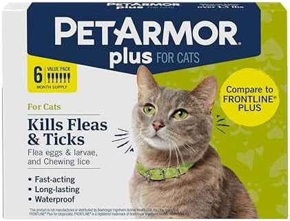 PetArmor Plus Flea & Tick Topical Cats 1.5 lbs+, 6-Month