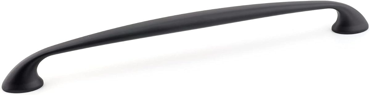 Richelieu Hardware BP7226256900 Montréal Collection 10 1/8-inch (256 mm) Center-to-Center Matte Black Transitional Curved Cabinet and Drawer Pull Handle for Kitchen, Bathroom, and Furniture