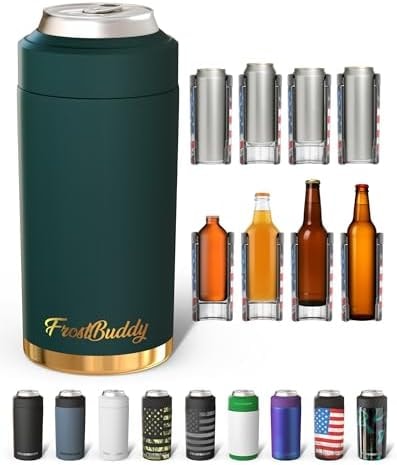 Frost Buddy Universal Can Cooler, Stainless Steel, Emerald Elegance