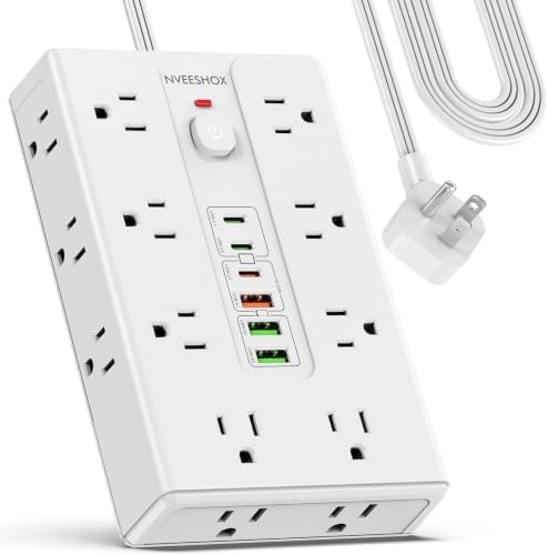 Surge Protector Power Strip 6.5 FT Cord with 16 AC Outlets 6 USB-C Ports