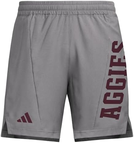 adidas Men's D4T Woven Texas A&M University Shorts, Team Grey/Team Maroon/Texas A&M, X-Large/9" Inseam