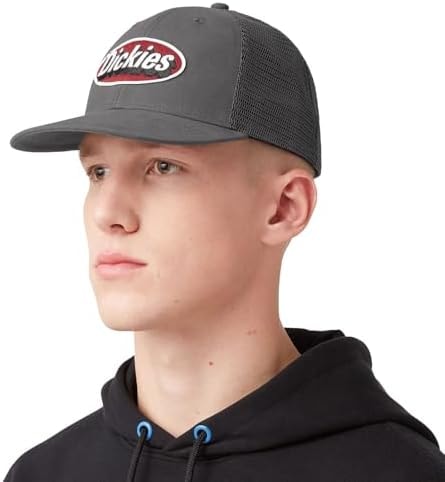 Dickies Men's Patch Logo Trucker Cap, Slate, AL Grey