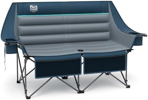 TIMBER RIDGE Oversized Double Camping Chair, Extra Wide Folding Camp Couch